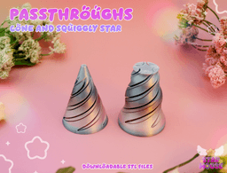 Passthrough Fidget Triangle + Squiggle Star 3d model