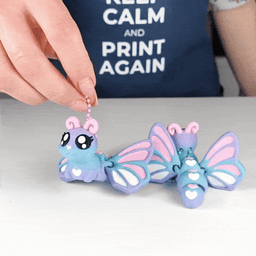 Cute Flexi Butterfly (Toy, Keychain), Mini Articulated Animal 3d model