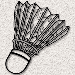 shuttlecock wall art birdie wall decor badminton sports decoration 3d model