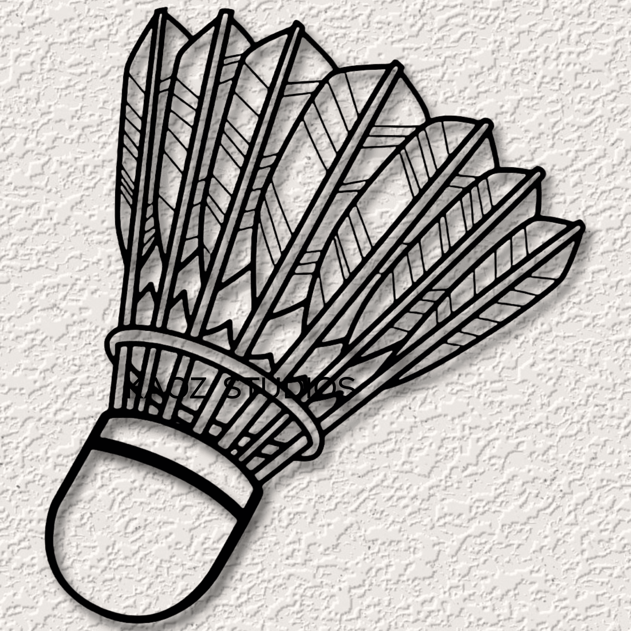 shuttlecock wall art birdie wall decor badminton sports decoration 3d model