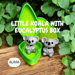 Little Koala with Eucalyptus Box / Articulated Fidget Toy / Support Free 3d model