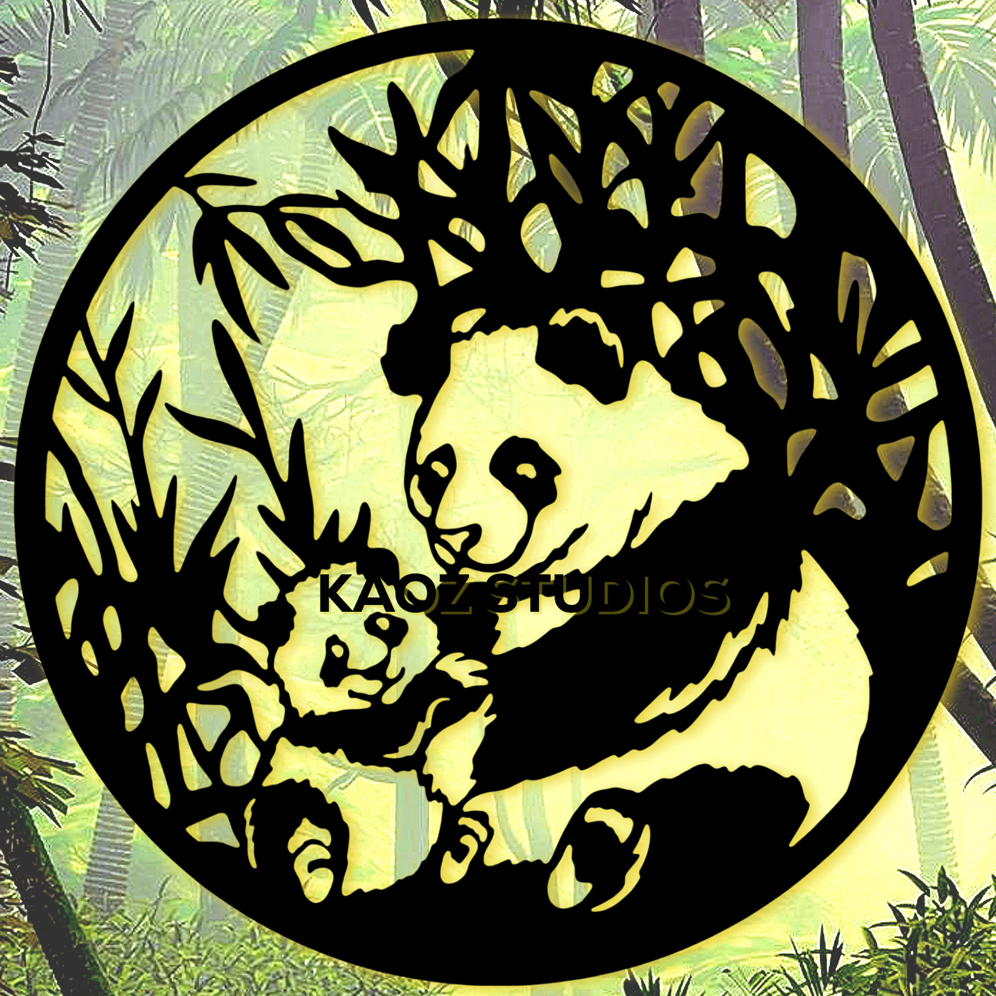 PANDAS WALL ART PANDA WALL DECOR BEAR DECORATION HOME DECOR 3d model