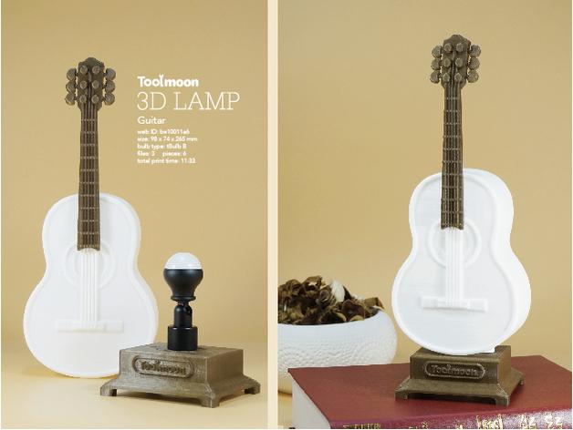 guitar lamp 3d model