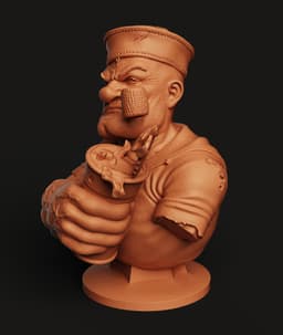 Popeye the Sailor Man Bust | Classic Cartoon Character Statue (Fan Art) 3d model
