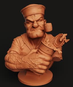 Popeye the Sailor Man Bust | Classic Cartoon Character Statue (Fan Art) 3d model