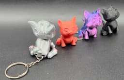 Cute Silk Kitty Keychains 3d model