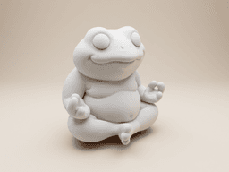 Chubby Meditating Frog – Whimsical Forest Creature 3d model