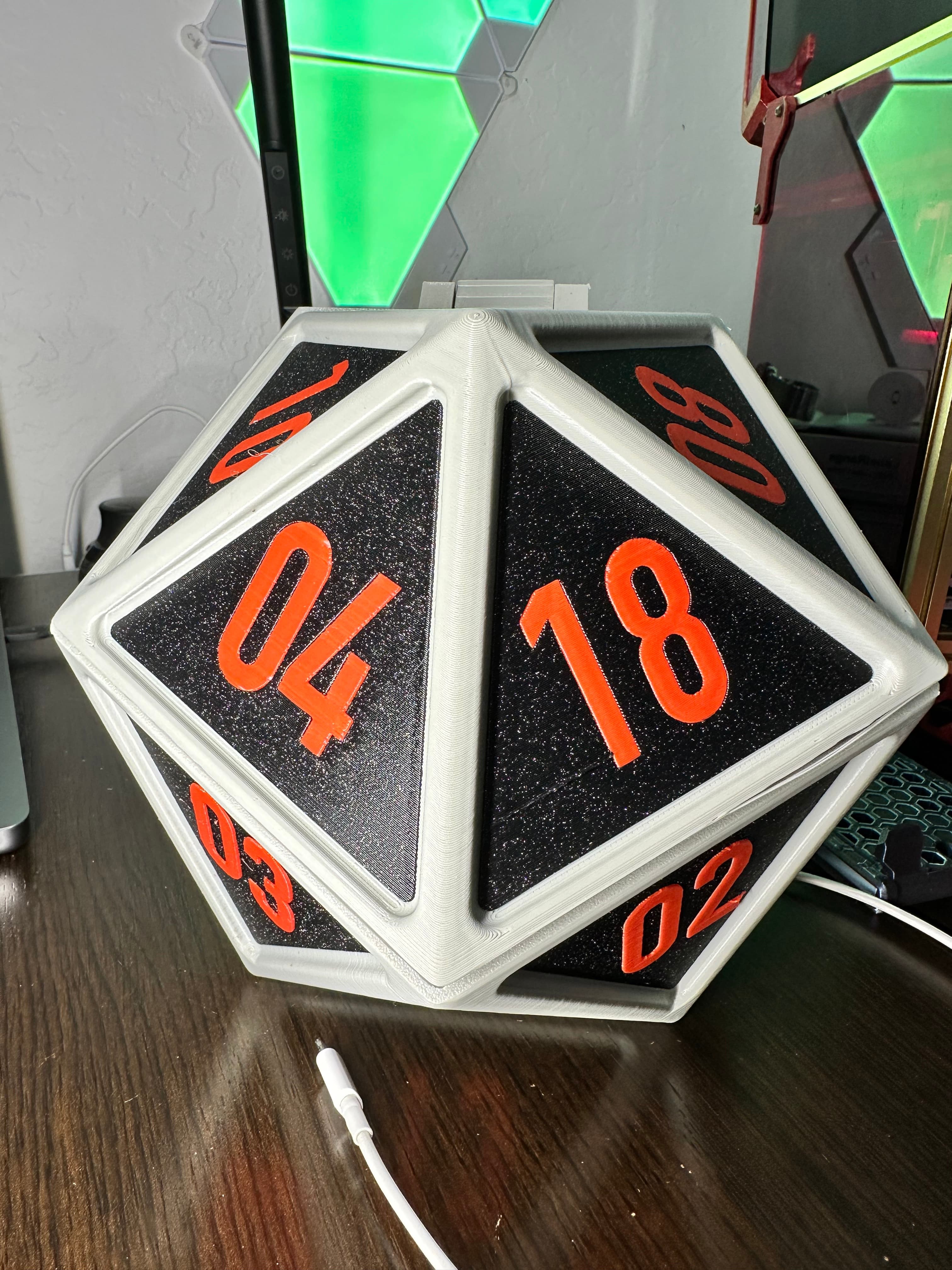 D20 DND Bucket with lid- Popcorn Bucket EXTRA LARGE version. 3d model