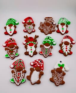 Gingerbread Cookie Ornament Set 3d model