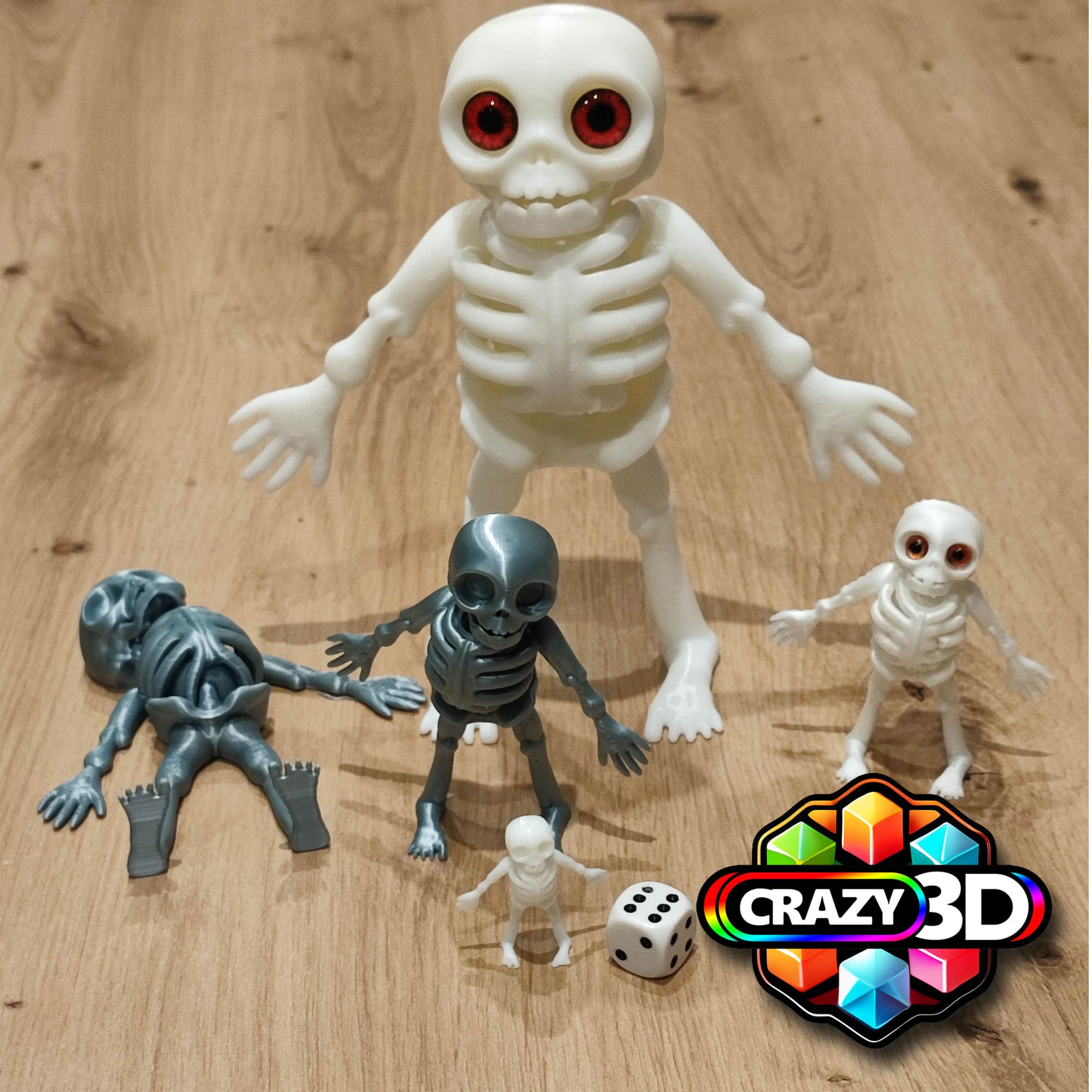 Crazy articulated Skeleton - Mini 38mm print possible !!! 3d model