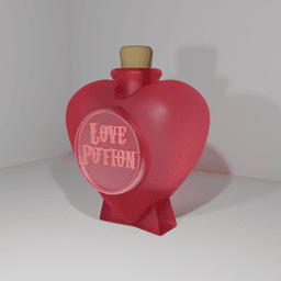Love Potion Display Bottle #Valentines 3d model