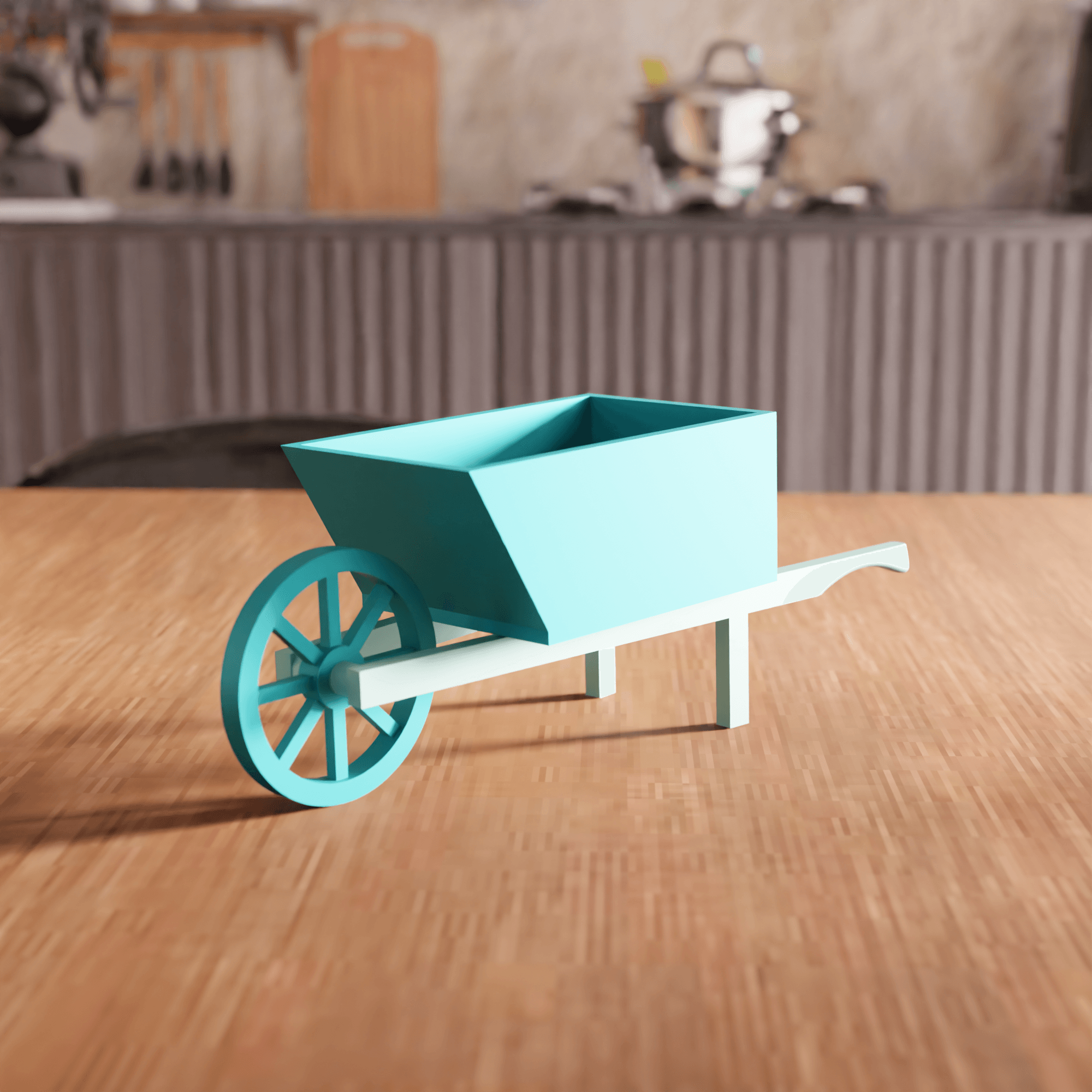 Decorative Wheelbarrow Planter 3d model