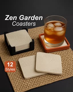 Zen Garden Coasters - 12 Styles 3d model