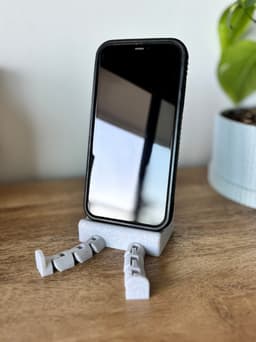 3D Printable Phone & Photo Desk Stand – Flexi Leg Articulated Toy 3d model