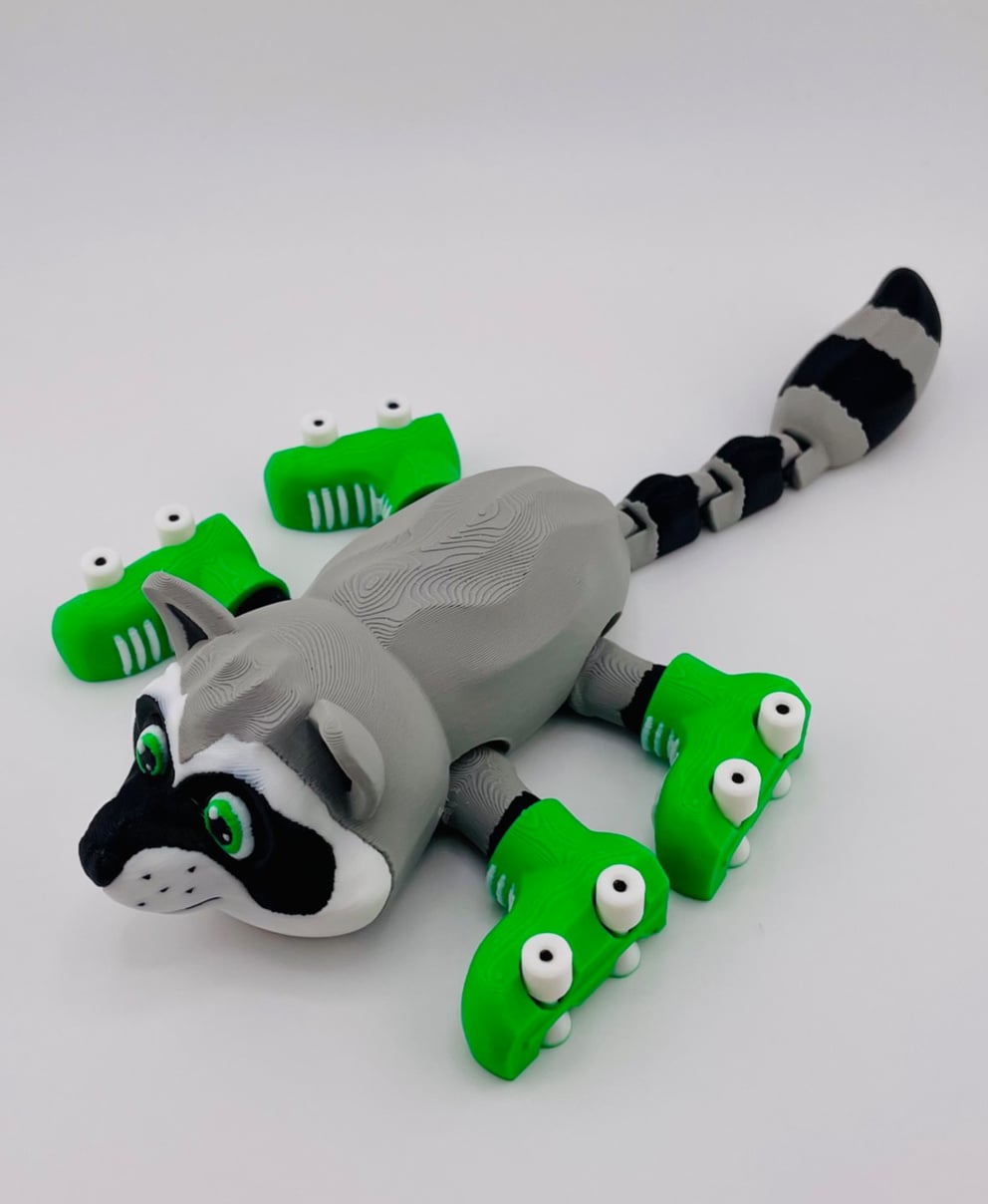 Raccoon Roller Skate Flexi 3d model