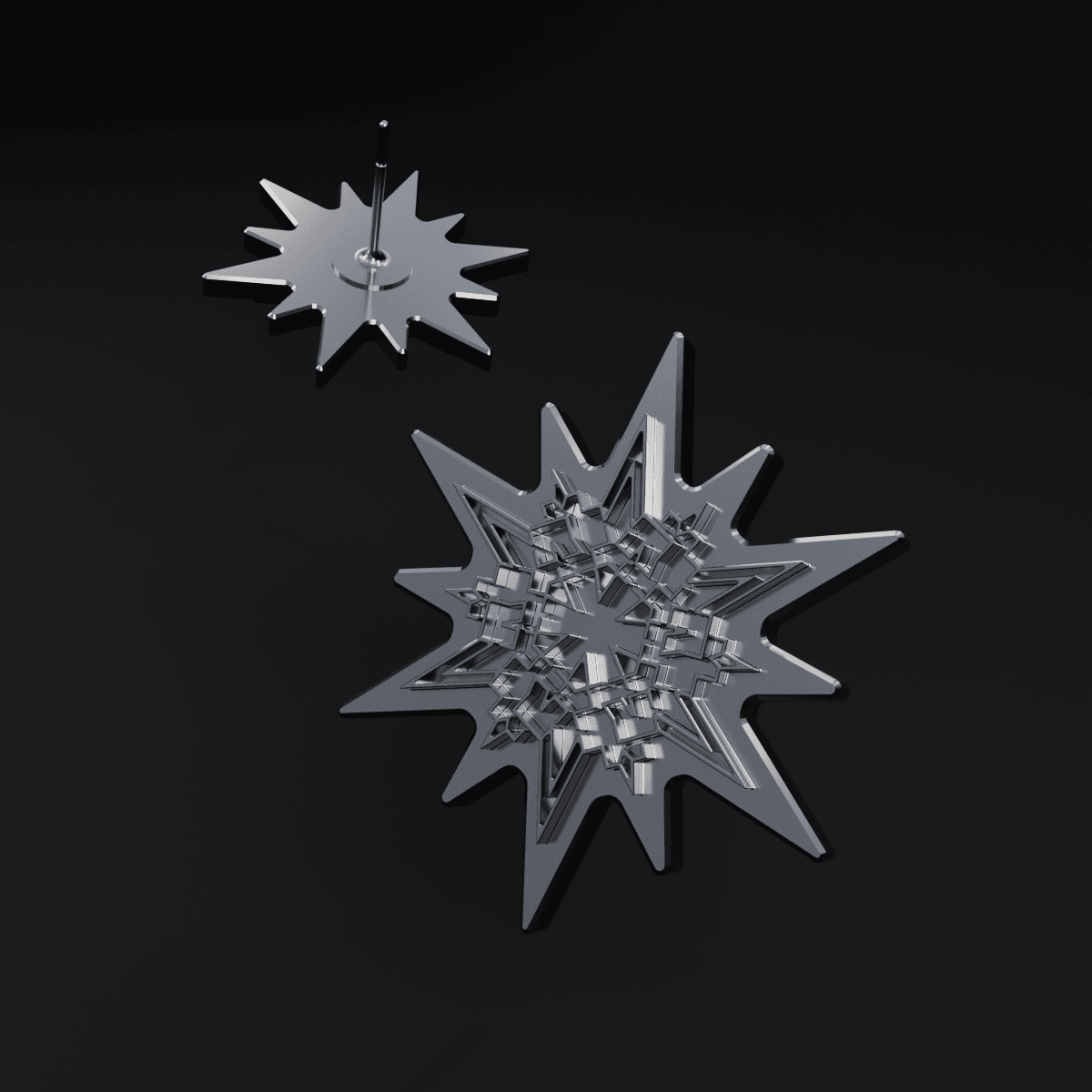 Rammstein star ear stud 3d model