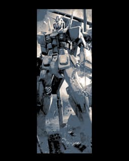 Fan Art Set of 3 Bookmarks - Mobile Suit Gundam Art Poster Designs 3d model