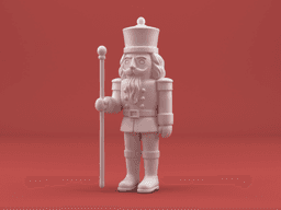 Nutcracker Soldier with Staff – 3D Printable Christmas Figurine 3d model