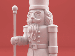 Nutcracker Soldier with Staff – 3D Printable Christmas Figurine 3d model