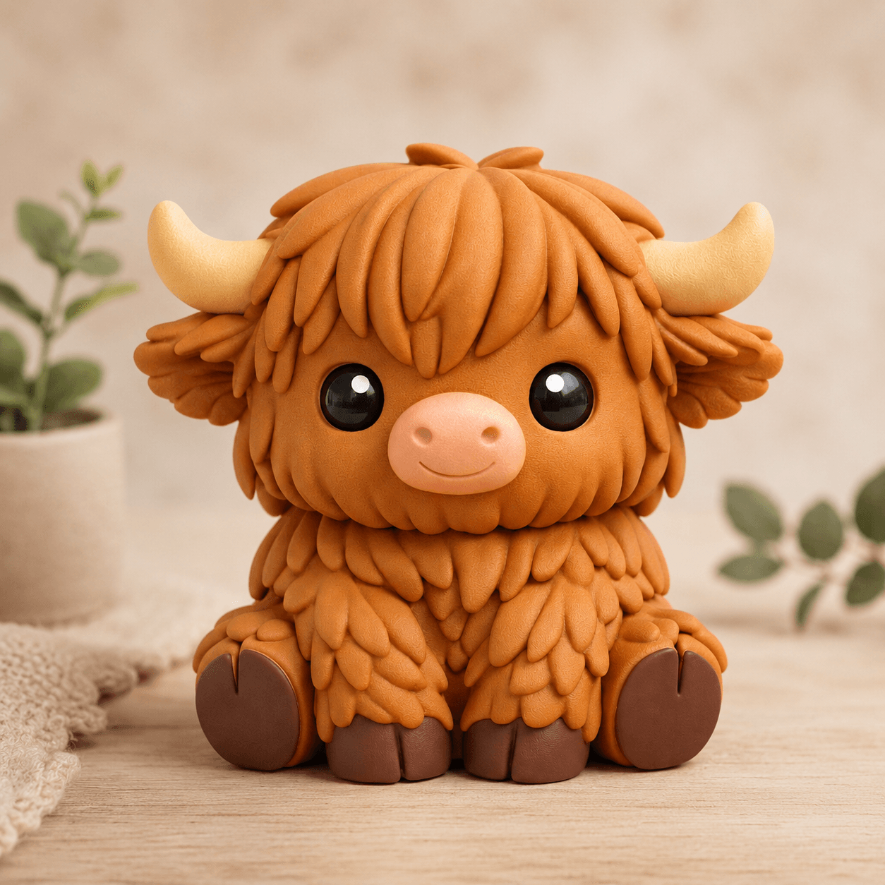 Highland Cow STL | Cute Kawaii Highland Cow | Kawaii Animal Figurine | Gift for Highland Cow Lover 3d model