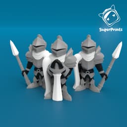 Knights (Guards) - Easy Multicolor FDM RPG Minis (No supports) 3d model