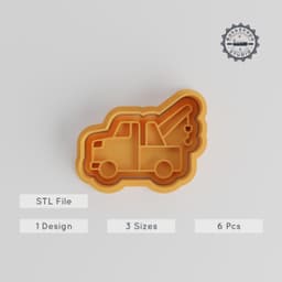 Tow Truck Shape Cutter & Stamp Set, Cookie & Fondant Towing Vehicle Design, Multi-Size, Pack of 6 PRODUCT_3280 3d model