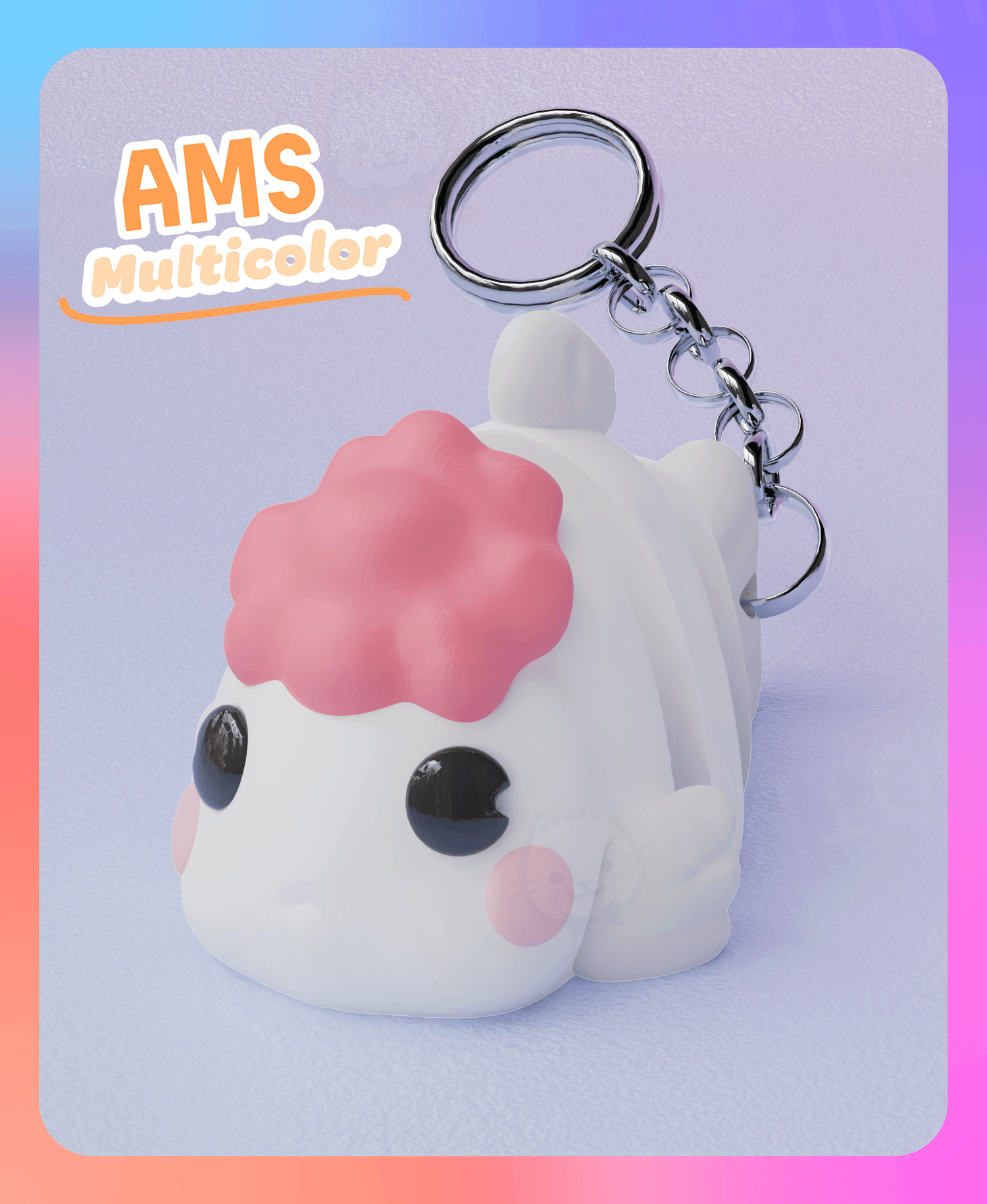 Flexi Red Cap Goldfish Keychain (Multicolor) 3d model