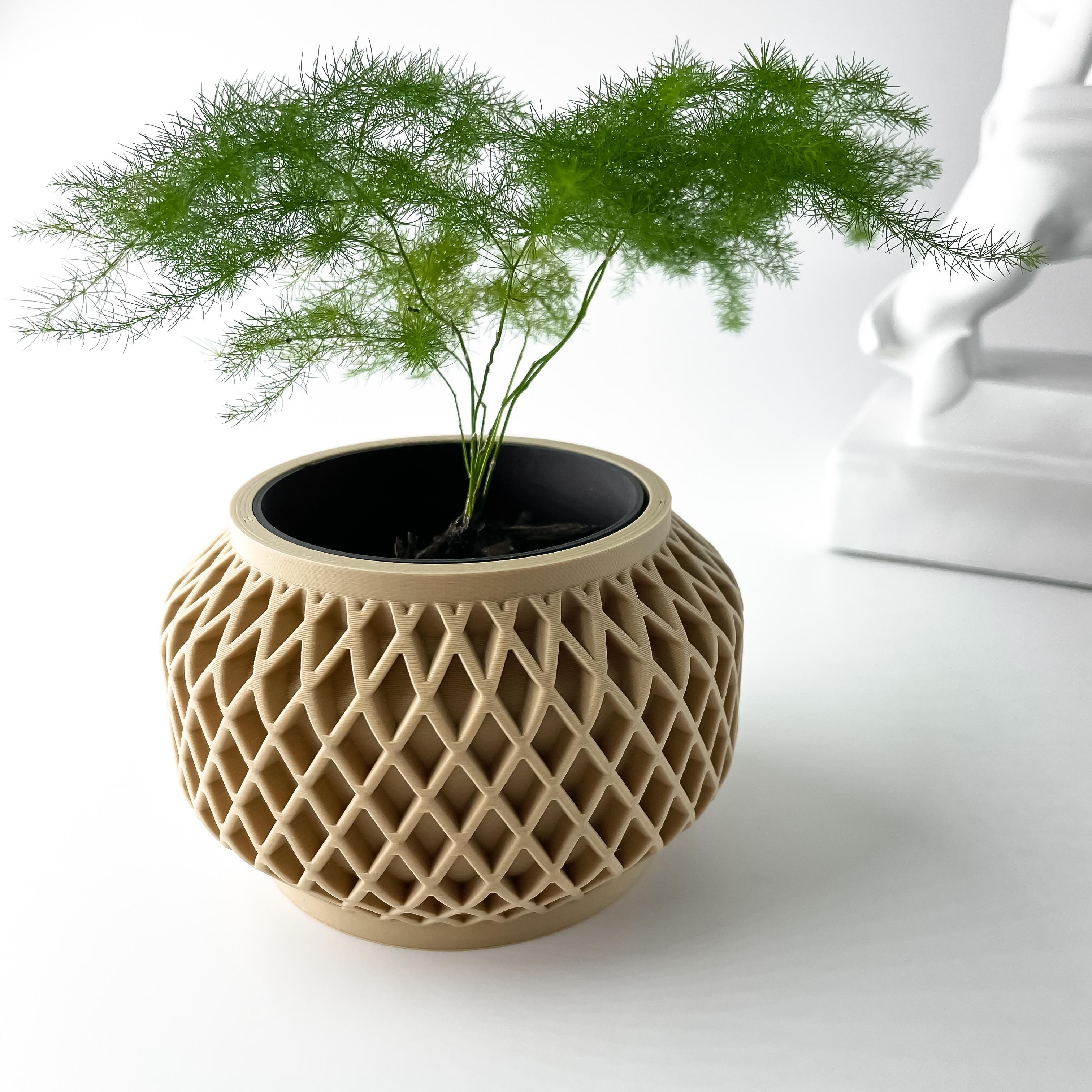 The Orto Planter Pot with Drainage Tray & Stand | Modern and Unique Home Decor for Plants 3d model