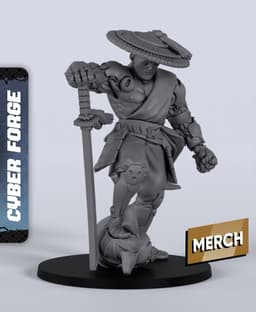 Cyber Samurai - With Free Cyberpunk Warhammer - 40k Sci-Fi Gift Ideas for RPG and Wargamers 3d model