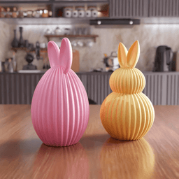 Easter Egg and Bunny Figure Set 3d model