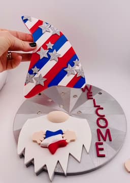 Magnetic 4th of July Hat Gnome For Modular Sign 3d model