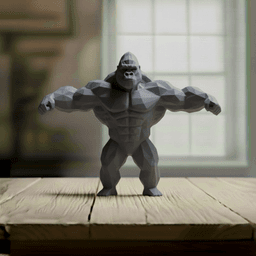 Buff Gorilla Low Poly - Bodybuilder Ape Sculpture 3d model