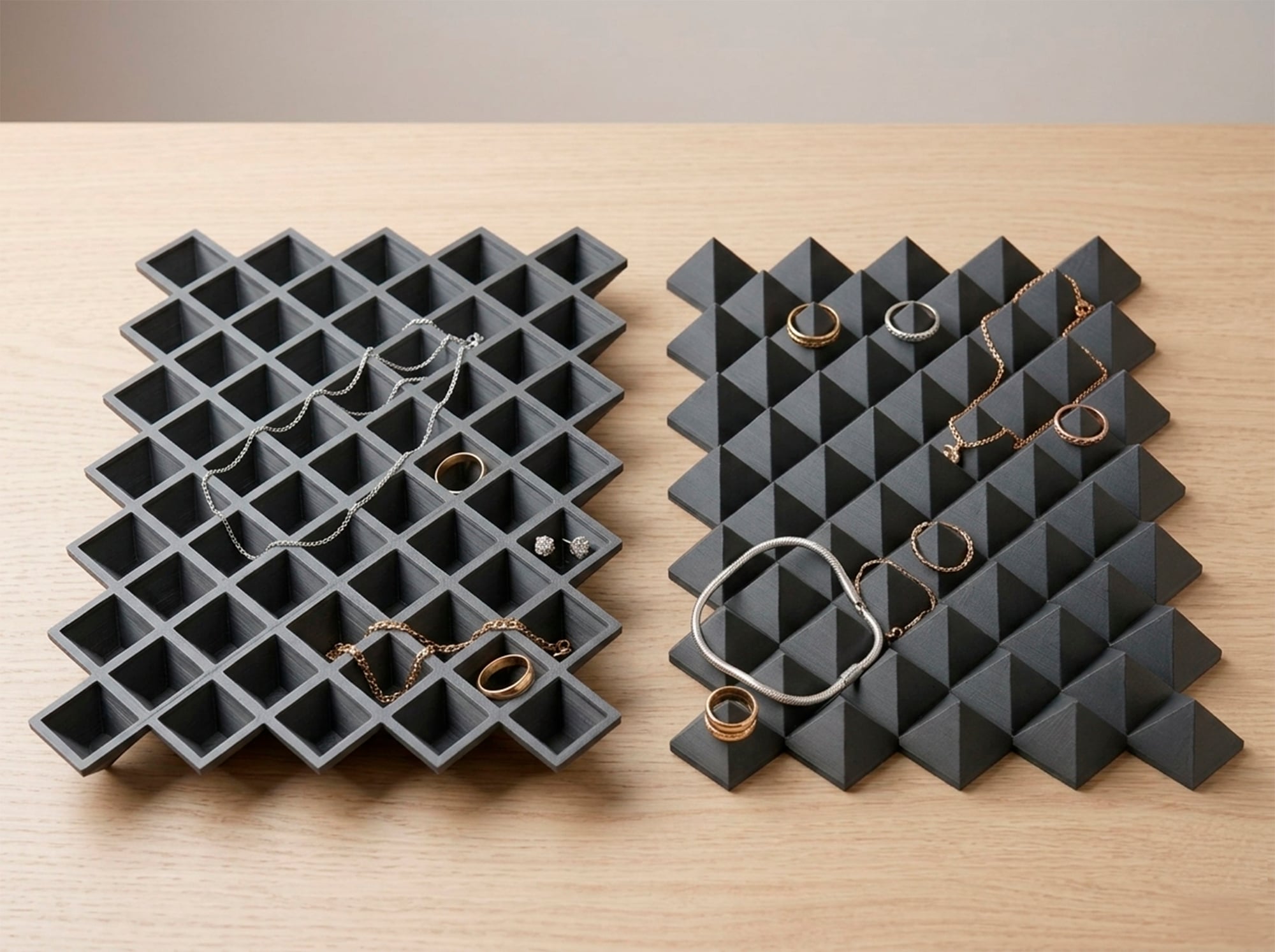 Geometric Jewelry Tray - Pyramid Organizer 3d model