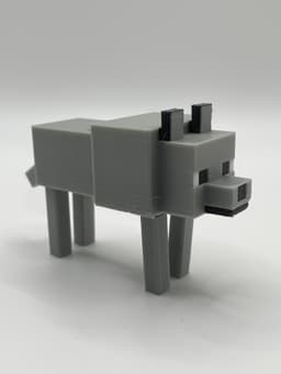 Minecraft Articulated Flexi Wolf Dog Print In Place Toy 3d model