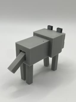 Minecraft Articulated Flexi Wolf Dog Print In Place Toy 3d model