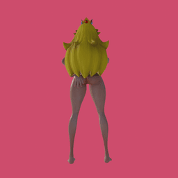 Cartoon Princess in bikini and wearing a crown v2 3d model