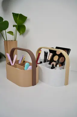 TANDIS Minimalist Organizer Caddy | 3D Printable Pen Holder, Makeup Storage, Desk Organizer with Han 3d model