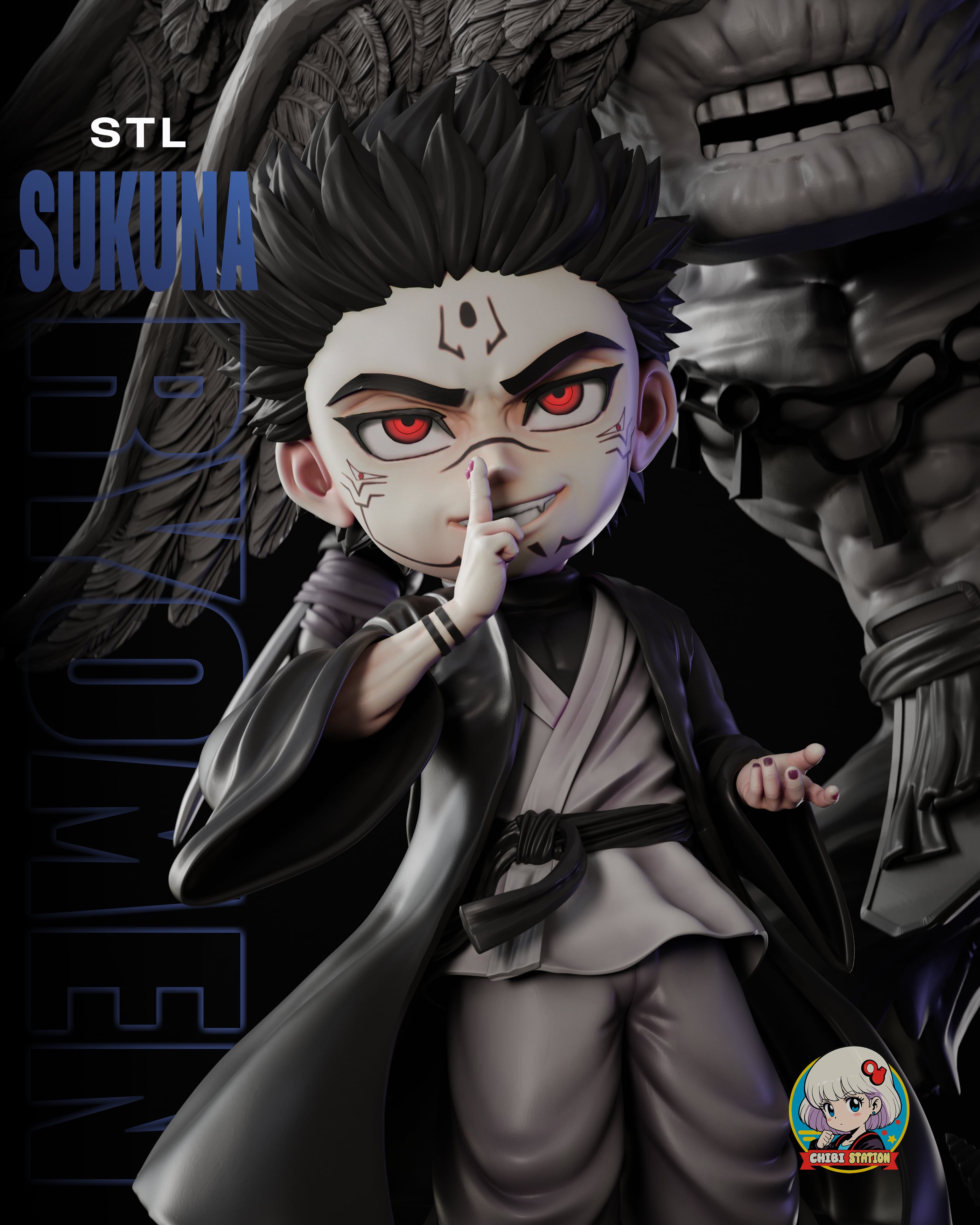 Sukuna Jujutsu Kaisen Chibi - Premium Collectible 3d model
