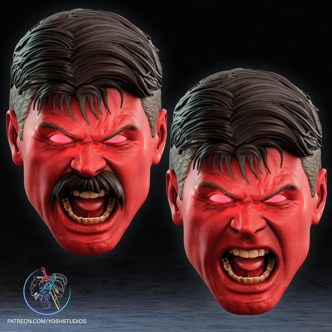 Red Hulk Mask 3D Printer STL File 3d model