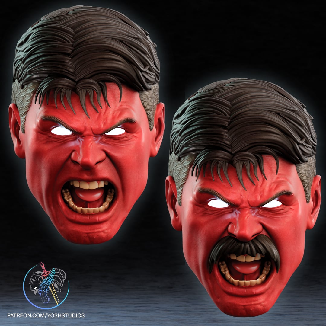 Red Hulk Mask 3D Printer STL File 3d model