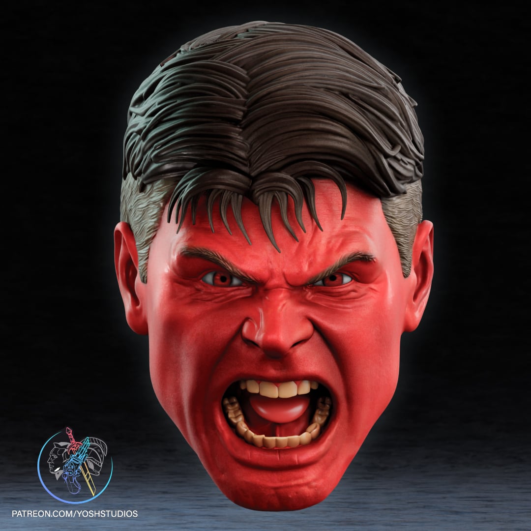 Red Hulk Mask 3D Printer STL File 3d model