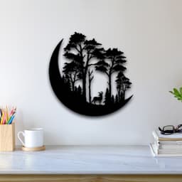 Moon And Tree Wall Art 3d model