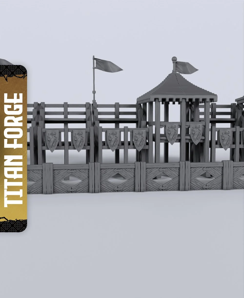 KoE Tournament Terrain - With Free Dragon - 5e DnD Inspired for RPG and Wargamers 3d model