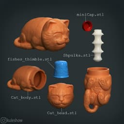Sleeping Cat Needlecase 3d model
