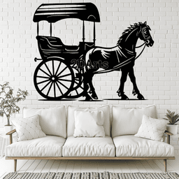 Carriage 2D Wall Art/Window Art - Digital STL & SVG File for 3D Printing or Laser Cutting 3d model
