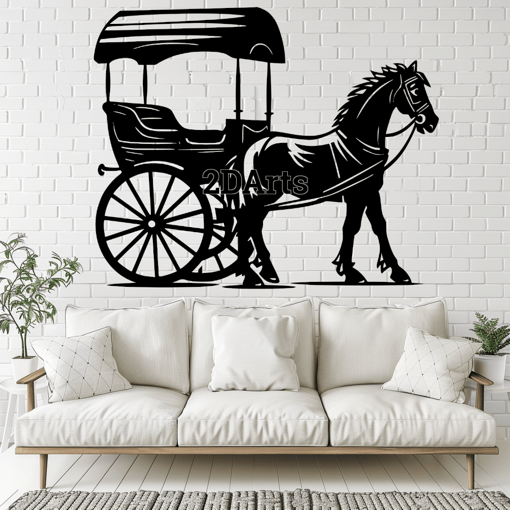 Carriage 2D Wall Art/Window Art - Digital STL & SVG File for 3D Printing or Laser Cutting 3d model