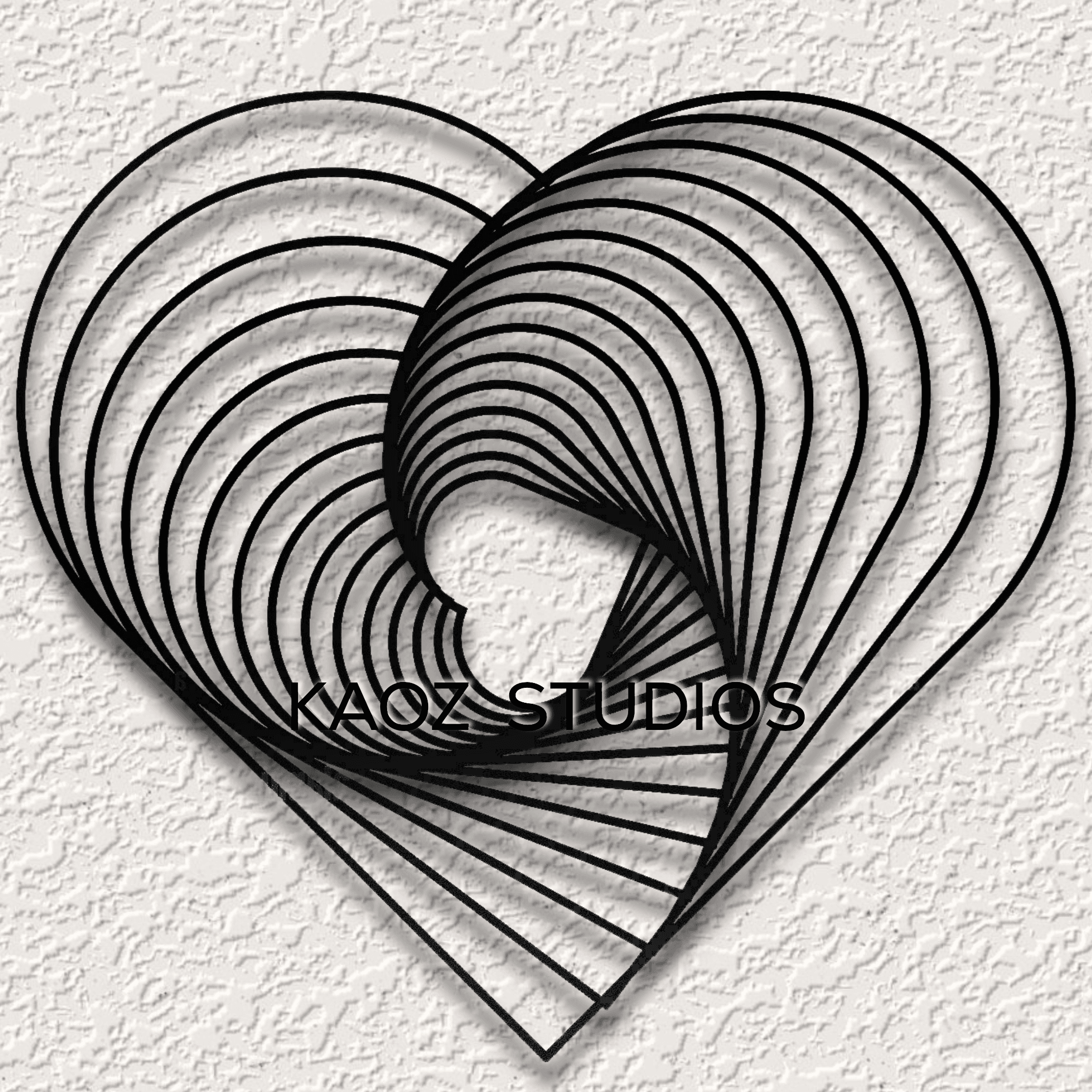 heart wall art hearts wall decor optical illusion valentines day decoration love 3d model
