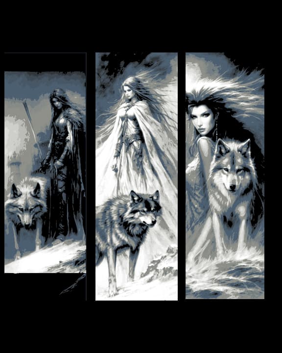 In the Wild with Her sister Wolf By Her Side - Set of 3 Bookmarks 3d model