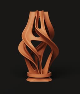 Modern Organic Twisted Vase | Abstract Sculpture | Parametric Home Decor 3d model