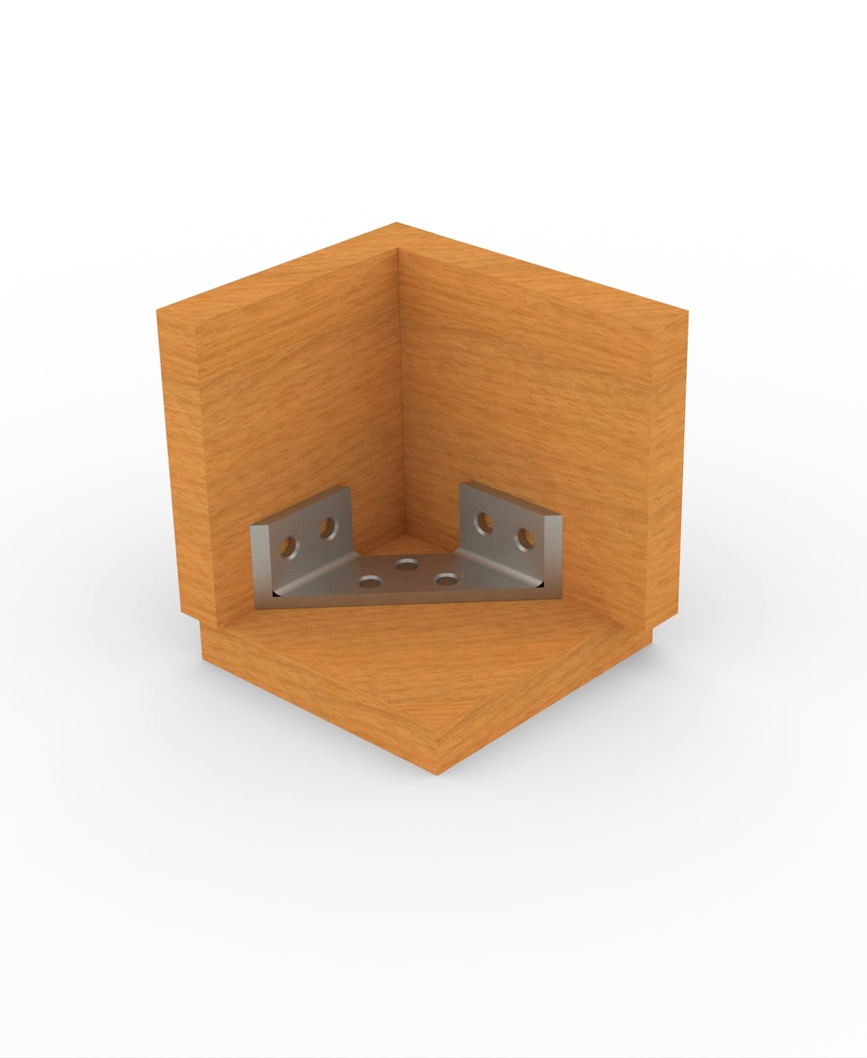 Triple multipurpose corner - Cantoneira Tripla para placas de madeira, ficando totalmente invisível pelo lado de fora. - 3d model